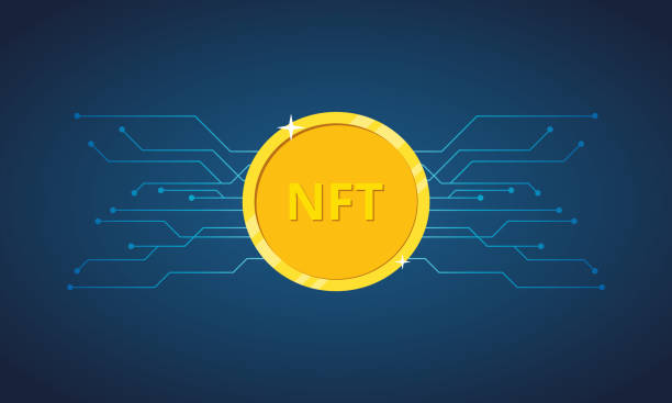 nft не взаимозаменяемый токен. значок золотой монеты nft. невозобновляемый токен. крипто-арт. иллюстрация вектора - nft stock illustrations