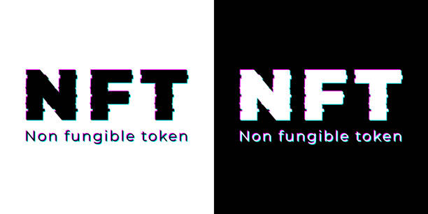 nft 不可兌換令牌、nft 文本、nft 徽標、不可兌換令牌向量海報、新數位貨幣、數位藝術交易、插圖背景 - nft 幅插畫檔、美工圖案、卡通及圖標