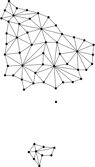 Norfiolk map of polygonal mosaic lines network, rays and dots vector illustration.