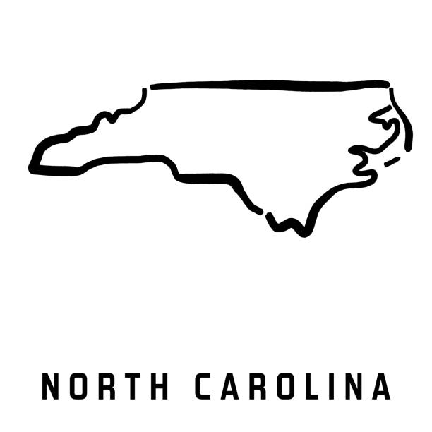 North Carolina North Carolina simple logo. State map outline - smooth simplified US state shape map vector. north carolina us state stock illustrations