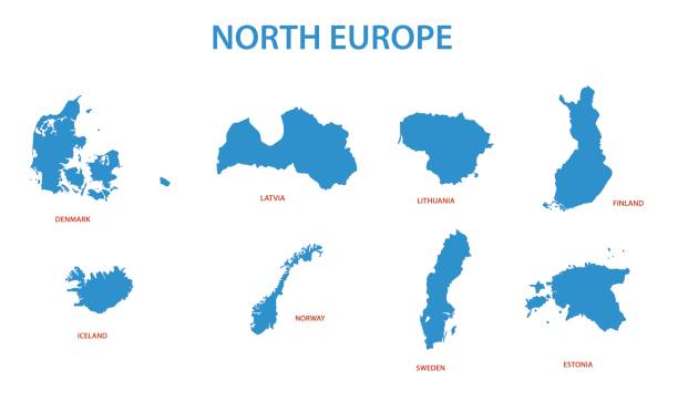 north europe - vector maps of territories north europe - vector maps of territories estonia stock illustrations