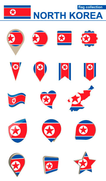 朝鮮國旗收藏。大套設計。 - north korea 幅插畫檔、美工圖案、卡通及圖標