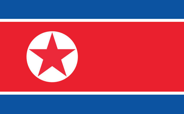северная корея флаг вектор графический. иллюстрация северокорейского флага. флаг страны северной кореи является символом свободы, патриот - north korea stock illustrations