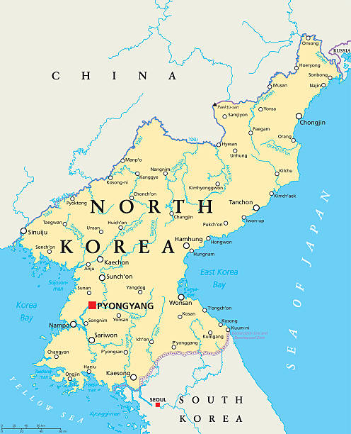 북한 정치자금 맵 - north korea stock illustrations