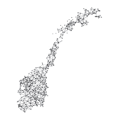 Norway Map Network Black And White