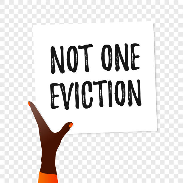 Not one eviction text vector art illustration