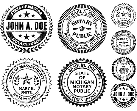 Notary Public Seal Set: Massachusetts through New Jersey