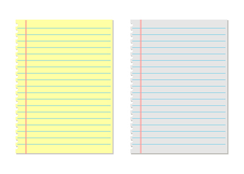 Notebook paper yellow and white. Lined paper