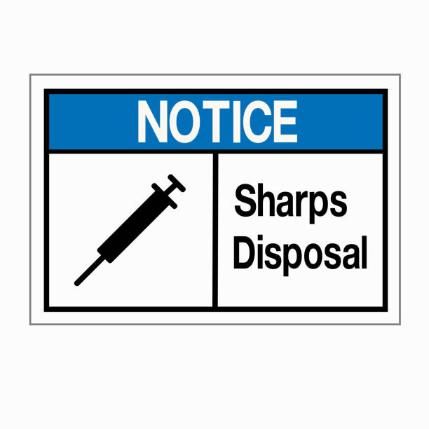 Notice Sharps Disposal Symbol Sign, Vector Illustration, Isolated On White Background Label .EPS10 vector art illustration