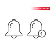 istock Notification bell thin line vector icon 1273914833