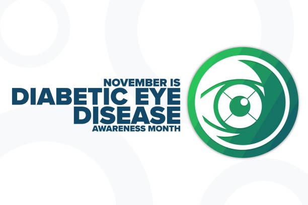 November is Diabetic Eye Disease Awareness Month. Holiday concept. Template for background, banner, card, poster with text inscription. Vector EPS10 illustration. November is Diabetic Eye Disease Awareness Month. Holiday concept. Template for background, banner, card, poster with text inscription. Vector EPS10 illustration national diabetes month stock illustrations