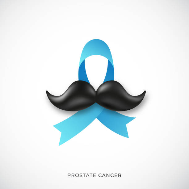 November Prostate cancer awareness month. Awareness blue ribbon and mustache sign. Stock vector illustration. November Prostate cancer awareness month. Awareness blue ribbon and mustache sign. Stock vector illustration. november stock illustrations