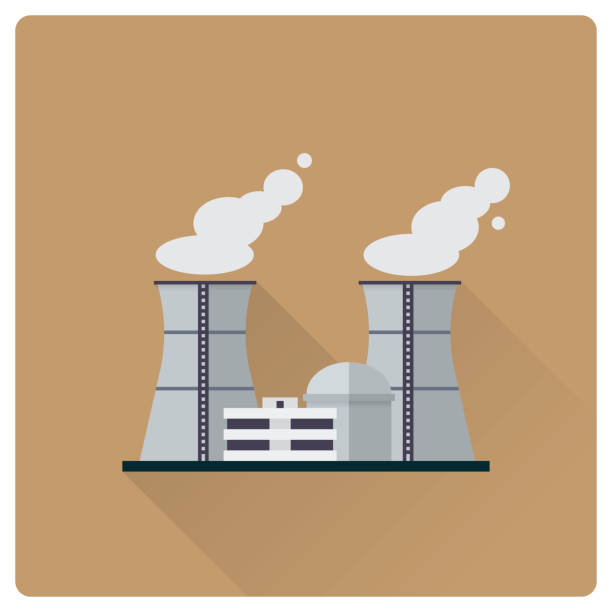 Nuclear power plant flat design vector illustration vector art illustration