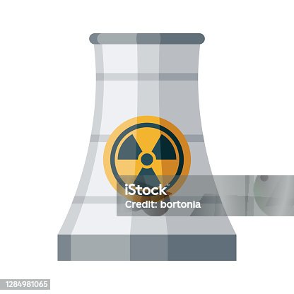 istock Nuclear Tower Icon on Transparent Background 1284981065