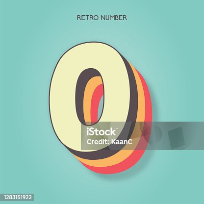 istock Number 0. Retro style lettering stock illustration. Invitation or greeting card stock illustration 1283151922