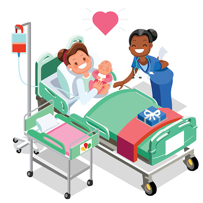 Nurse With Baby Doctor Or Nurse Patient Isometric People Nurse With Baby Doctor Or Nurse Patient Isometric People