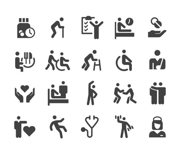 Nursing Home Icons - Classic Series Nursing Home, nurse symbols stock illustrations