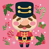 istock Nutcracker cartoon kawaii Christmas decoration Vector 1372631162