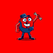 o letter mechanic cartoon mascot illustration