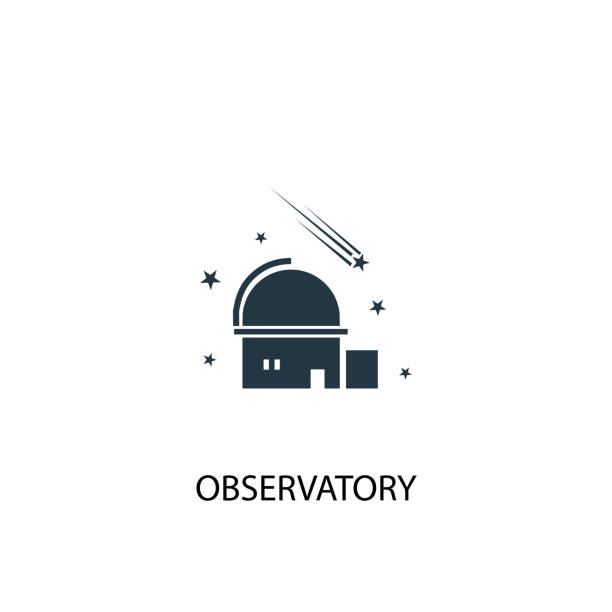observatory icon. Simple element illustration observatory icon. Simple element illustration. observatory concept symbol design from space exploration collection. Can be used for web and mobile. observatory stock illustrations