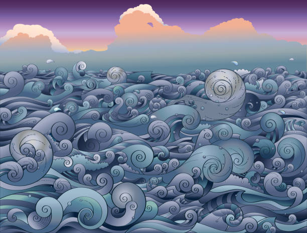 bildbanksillustrationer, clip art samt tecknat material och ikoner med ocean - climate change background