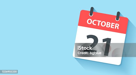 istock October 21 - Daily Calendar Icon in flat design style 1326955330