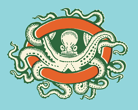 Octopus Entwined in a Banner