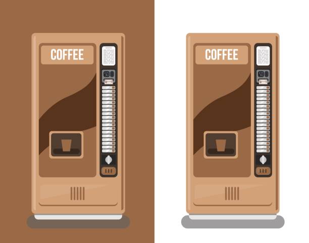 büro-kaffee-automaten - kaffeeautomat stock-grafiken, -clipart, -cartoons und -symbole