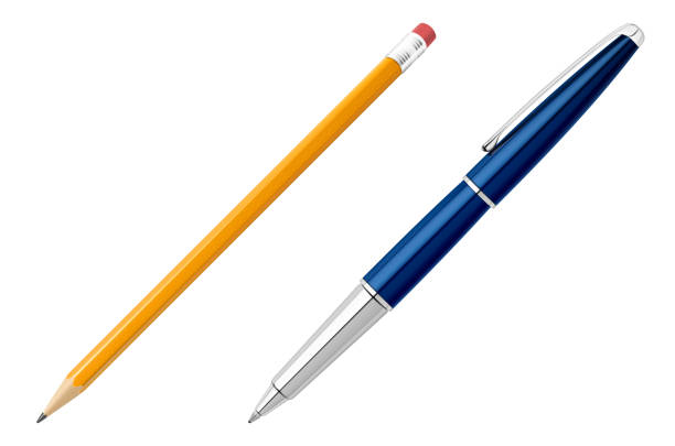 Office pen and pencil stationery in realistic style. Vector illustration. vector pen stock illustrations