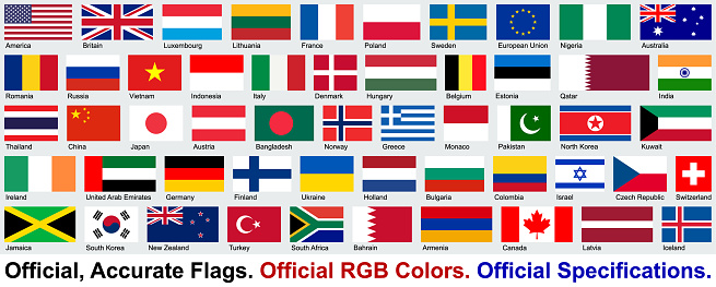 Official Flags (Official RGB Colors, Official Specifications)