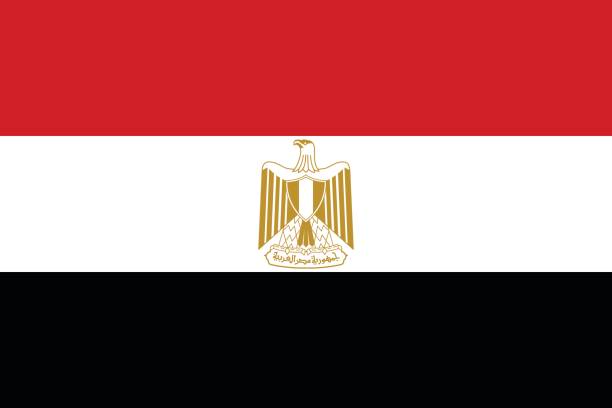Official vector flag of Arab Republic of Egypt . vector art illustration