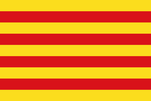 Official vector flag of Catalonia vector art illustration