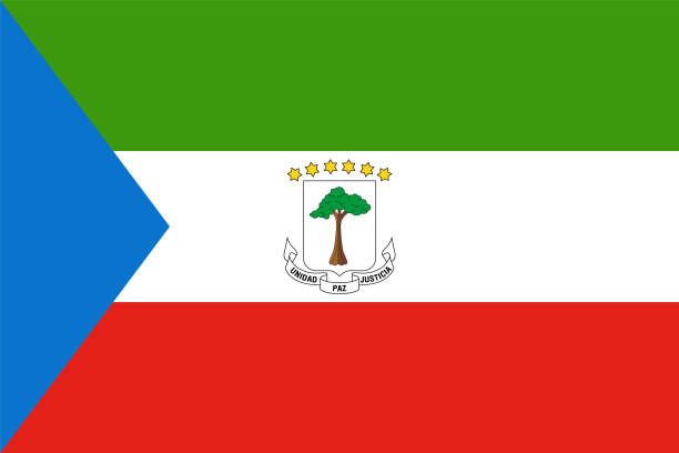 Official vector flag of Equatorial Guinea vector art illustration