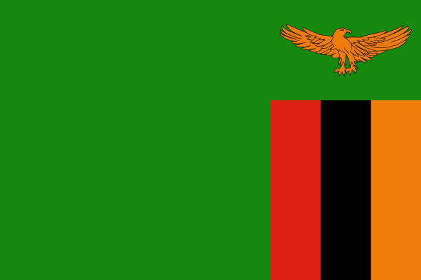Official vector flag of Zambia vector art illustration