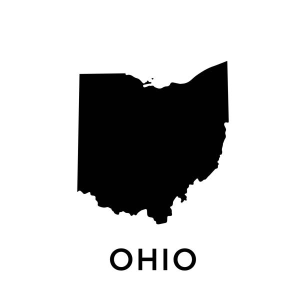 Ohio map vector design template  cincinnati stock illustrations