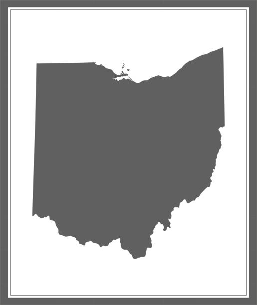 illustrazioni stock, clip art, cartoni animati e icone di tendenza di cartografia della mappa vettoriale della struttura dell'ohio - hamilton