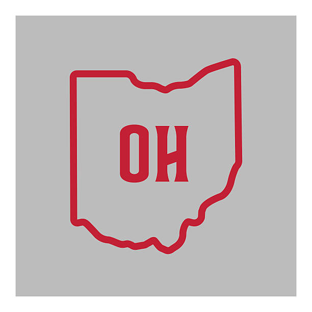 Ohio State Outline OH State Icon horse chestnut tree stock illustrations