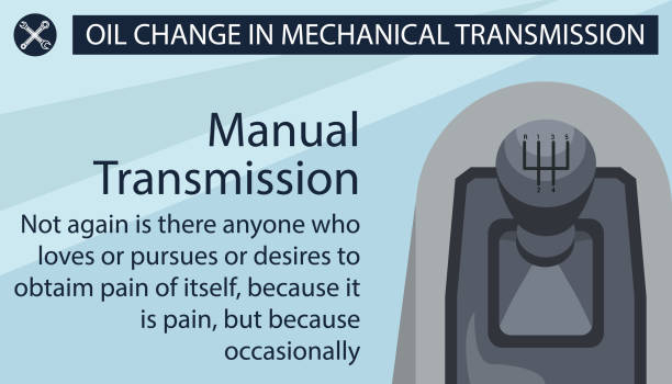 Oil Change in Mechanical Transmission. Vector. Manual Transmission. Oil Change in Mechanical Transmission. Oil Change in Car. Service Station. Auto Service. Car Repair Part. Motor Repair. Wheel Repair. Gray Background and Text. Vector Illustration shift knob stock illustrations