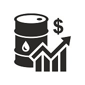 istock Oil icon. A surge in oil prices. Oil industry. Price per barrel. 1382471375