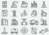 Oil Industry Line Icons