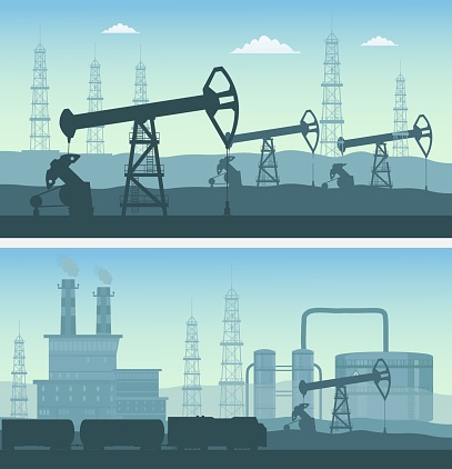 Oil industry transportation horizontal banners
