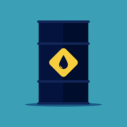 Oil tank. commodity volatility.  invesment concept vector illustration