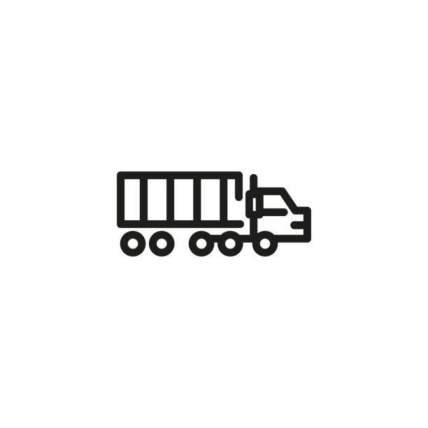 öltanker-linie ikone - oil lkw autobahn stock-grafiken, -clipart, -cartoons und -symbole