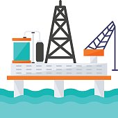 istock Oil Tanker Ship Sails Across the Ocean Concept, Very Large Crude Carrier Vector Icon Design, Oil and Gas industry Symbol, Petroleum  and gasoline Sign, Service and supply stock illustration 1372153872