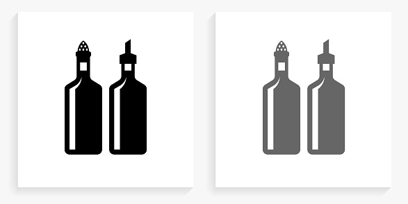 Oil & Vinegar Black and White Square Icon