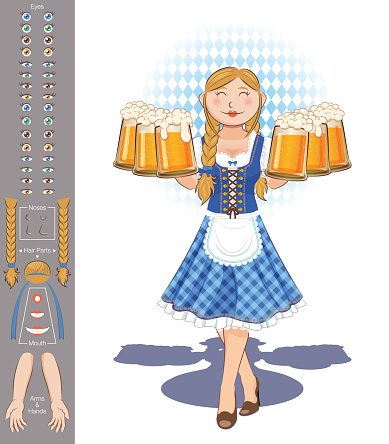 Oktoberfest [waitress with lots of beer glasses]