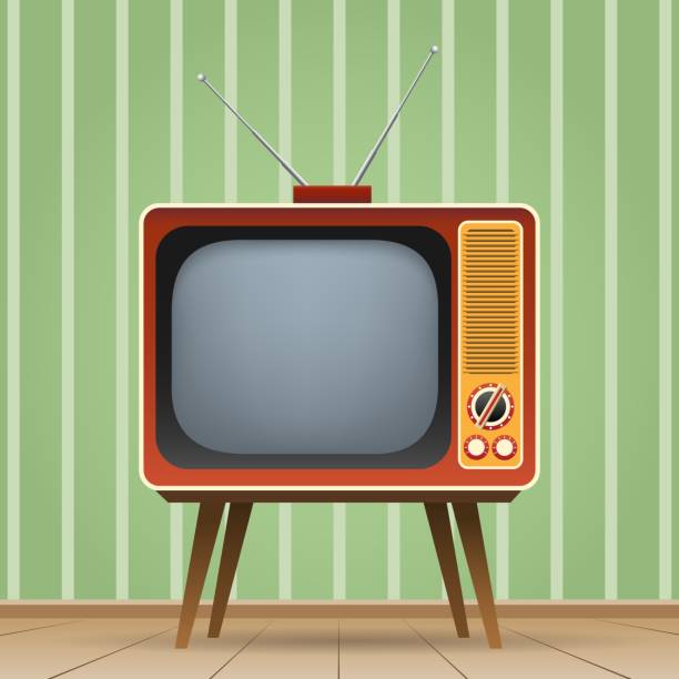 Old entertainment television Old entertainment television. Old tv vector illustration, color vintage television entertainment media television industry stock illustrations