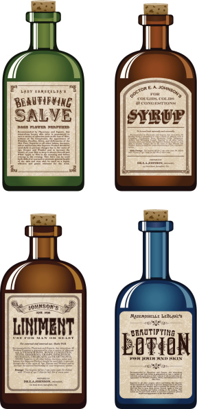 Old fashioned medicine bottles