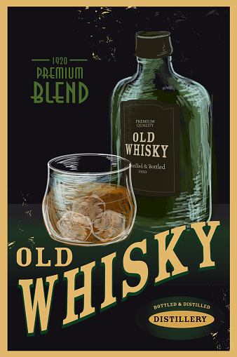 Old fashioned Whiskey Advertisement poster