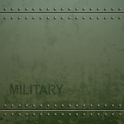 Old military armor texture with rivets. Metal background.